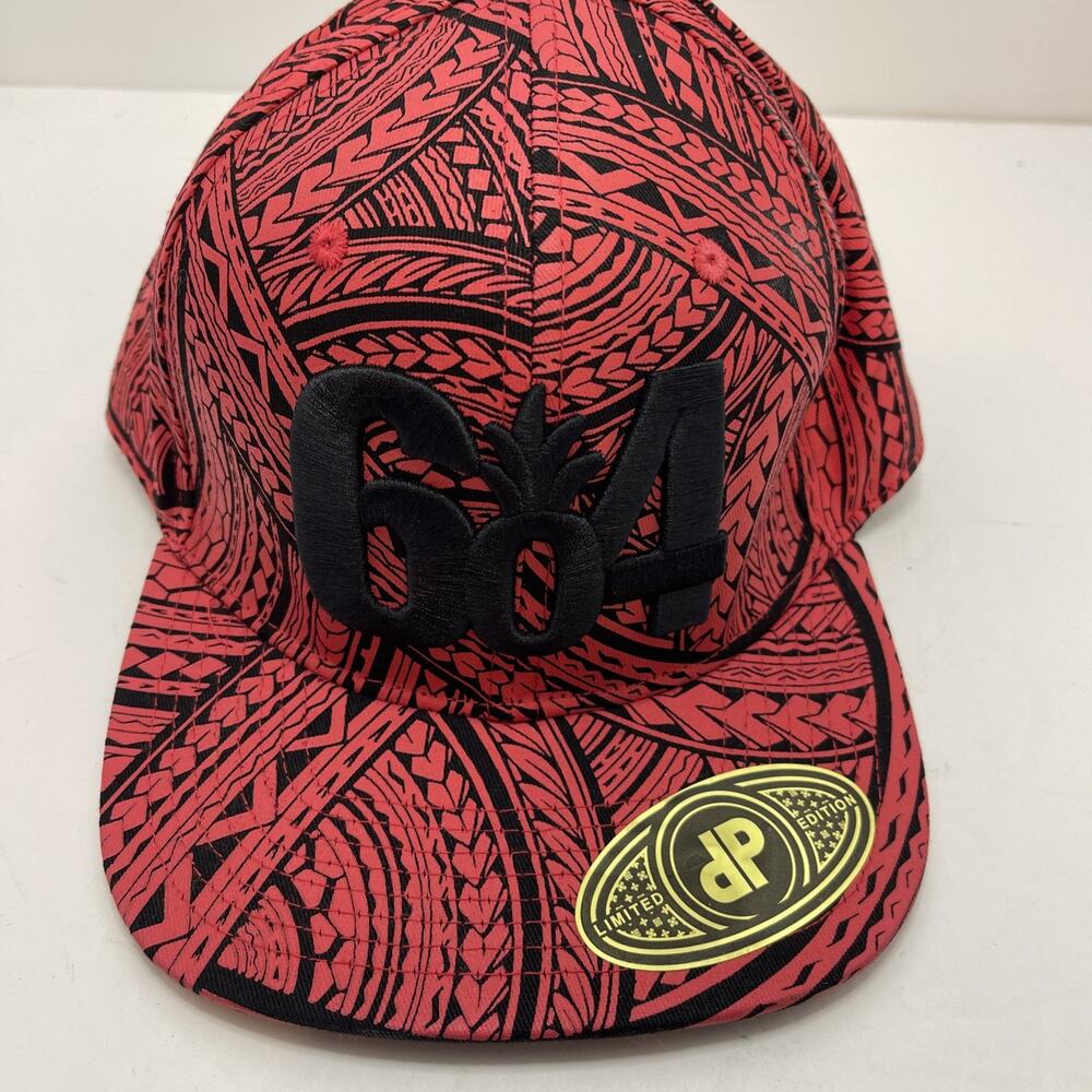 Hawaii exclusive 60Fore 604 Script Logo cap hat Red/Black Lightweight snapback